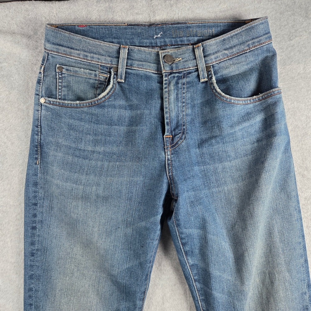 7 For All Mankind The Straight Jeans womens 30 Blue Stretch Denim